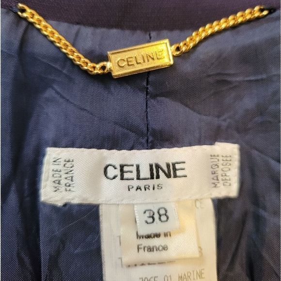 Celine Vintage Button-Up Dress โ Dark Blue, Classic Midi, Size 38 (US 6/8) - Picture 12 of 16